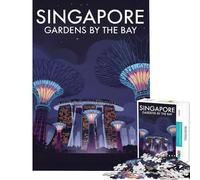 Puzzle per adulti da 1000 pezzi con illustrazione dei Giardini di Singapore sulla Baia ideale per compleanni e Natale Gioco educativo di analisi e logica per ragazzi dai 14 anni in su (38x26cm)