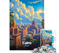 Puzzle per adulti da 1000 pezzi con illustrazione del Cairo Egitto Gioco rilassante ed educativo ideale come sfida o regalo di compleanno perfetto per decorare le pareti (dimensioni 38x26cm)