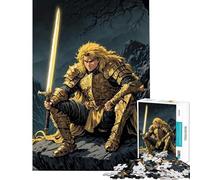 Puzzle per adulti da 1000 pezzi con illustrazione del Cavaliere d'Oro Aiuta a stimolare la mente decorazione da parete antistress adatto a partire dai 14 anni Gioco di puzzle offerto (38x52cm)
