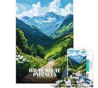Puzzle per adulti da 1000 pezzi con illustrazione del paesaggio dei Pirenei e della Haute Route gioco educativo e stimolante per tutta la famiglia ideale come regalo (dimensioni 50x75cm)