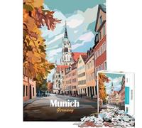 Puzzle per adulti da 1000 pezzi con illustrazione del paesaggio urbano di Monaco Gioco rilassante e stimolante ideale come regalo di compleanno Sfida impegnativa (dimensioni 38x26cm)