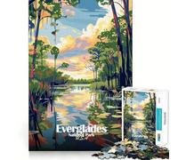Puzzle per adulti da 1000 pezzi con illustrazione del Parco Nazionale delle Everglades,taglio perfetto,divertente sfida intelligente,gioco tranquillo,regalo artistico di Natale (38x52cm)