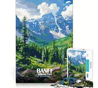 Puzzle per adulti da 1000 pezzi con illustrazione del Parco Nazionale di Banff,Canada Gioco divertente e stimolante,ideale per momenti di relax e hobby Regalo di compleanno (38x52cm)
