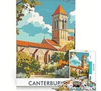 Puzzle per adulti da 1000 pezzi con illustrazione della Cattedrale di Canterbury, gioco pratico, analisi e logica, regalo per amici e familiari, 38x26cm