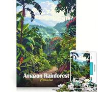 Puzzle per adulti da 1000 pezzi con illustrazione della foresta amazzonica e della Colombia, gioco impossibile, ideale per passare il tempo durante le vacanze, compleanno e Natale