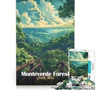 Puzzle per adulti da 1000 pezzi con illustrazione della foresta di Monteverde in Costa Rica gioco pratico impegnativo da completare collezione d'artista belle arti 50x75cm