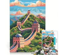 Puzzle per adulti da 1000 pezzi con illustrazione della Grande Muraglia cinese, gioco pratico, rilassante e stimolante per la mente, regalo di compleanno, regalo di viaggio 38x52cm