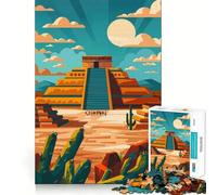 Puzzle per adulti da 1000 pezzi con illustrazione della piramide azteca di Teotihuacan,taglio preciso,divertente,logico,gioco di abilità,relax,divertimento,regalo di compleanno,stimolante per la mente