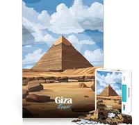 Puzzle per adulti da 1000 pezzi con illustrazione della piramide di Giza,design premium con bordi decorati,gioco cognitivo,gioco casual,divertimento per compleanni (38x26cm)