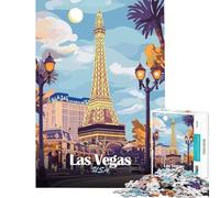Puzzle per adulti da 1000 pezzi con illustrazione della Torre Eiffel di Las Vegas gioco educativo e stimolante per tutta la famiglia ideale come idea regalo (dimensioni 38x26cm)