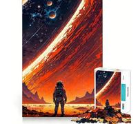 Puzzle per adulti da 1000 pezzi con illustrazione di un astronauta su un pianeta alieno Gioco di logica a incastro,divertente e facile da giocare,regalo di Natale (38x26cm)