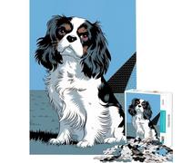 Puzzle per adulti da 1000 pezzi con illustrazione di un Cavalier King Charles Spaniel Giocattolo educativo per l'apprendimento giochi per famiglie regalo di Babbo Natale segreto (dimensioni 50x75cm)