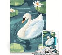 Puzzle per adulti da 1000 pezzi con illustrazione di un cigno in uno stagno di ninfee Gioco educativo per tutta la famiglia ideale come regalo 50x75cm