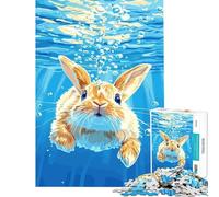 Puzzle per adulti da 1000 pezzi con illustrazione di un coniglio sottomarino Gioco educativo per tutta la famiglia ideale come regalo per chi ama giocare e migliorare la memoria (dimensioni 38x26cm)