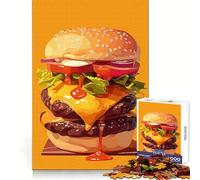 Puzzle per adulti da 1000 pezzi con illustrazione di un delizioso doppio cheeseburger Gioco di logica con bordi affilati,abilità e relax Divertimento assicurato per il compleanno (38x52cm)