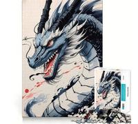 Puzzle per adulti da 1000 pezzi con illustrazione di un drago blu,taglio perfetto Divertimento assicurato,stimola la mente,ideale per i momenti di relax,perfetto per decorare la stanza a tema