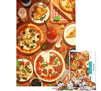 Puzzle per adulti da 1000 pezzi con illustrazione di una festa a base di pizza e natura morta Gioco rompicapo stimolante giocattolo divertente perfetto per le vacanze a casa e per passare il tempo