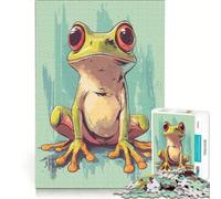 Puzzle per adulti da 1000 pezzi con illustrazione di una rana arboricola verde, gioco pratico, difficile e stimolante, ideale come regalo per tutta la famiglia 38x52cm