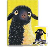 Puzzle per adulti da 1000 pezzi con illustrazione di una simpatica pecora nera, perfetto per trascorrere ore tranquille e di svago, giocattolo di alta qualità con taglio preciso, dimensioni 50x75cm