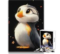 Puzzle per adulti da 1000 pezzi con illustrazione di una simpatica pulcinella di mare, rompicapo per famiglie, idee regalo per trascorrere il tempo libero, dimensioni 50x75cm