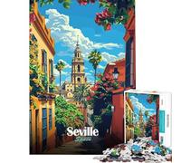 Puzzle per adulti da 1000 pezzi con illustrazione di una strada di Siviglia Spagna per un gioco educativo e stimolante ideale per tutta la famiglia Un perfetto per chi cerca una sfida impegnativa
