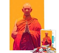 Puzzle per adulti da 1000 pezzi con illustrazione minimalista di un monaco buddista zen Gioco rompicapo stimolante giocattolo divertente regalo perfetto per le vacanze a casa (dimensioni 50x75cm)