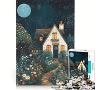 Puzzle per adulti da 1000 pezzi con illustrazioni di un cottage da sogno, gioco pratico, ideale per passare il tempo durante le vacanze a casa, con poster e foglio di curiosità abbinati 50x75cm