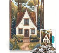 Puzzle per adulti da 1000 pezzi con illustrazioni di un cottage da sogno, gioco pratico, ideale per passare il tempo durante le vacanze a casa, con poster e foglio di curiosità abbinati 38x52cm