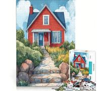 Puzzle per adulti da 1000 pezzi con illustrazioni di un cottage da sogno, gioco pratico, ideale per passare il tempo durante le vacanze a casa, con poster e foglio di curiosità abbinati 38x26cm