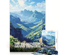 Puzzle per adulti da 1000 pezzi con immagine del Drakensberg Grand Traverse e del Sudafrica,con bordi netti Gioco per allenare la mente,ideale per il gioco lento e divertente,perfetto o per hobby