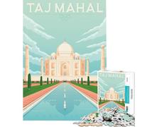 Puzzle per adulti da 1000 pezzi con immagine del Taj Mahal e poster dell'India gioco educativo e stimolante ideale per rilassarsi e alleviare lo stress perfetto come regalo di compleanno (38x52cm)