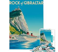 Puzzle per adulti da 1000 pezzi con immagine della Rocca di Gibilterra e poster di viaggio Un gioco avvincente per coltivare la pazienzale per tutta la famiglia e migliorare la memoria Un'ottima
