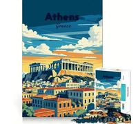 Puzzle per adulti da 1000 pezzi con immagine di Atene,Grecia,poster di viaggio,taglio liscio,gioco di allenamento mentale,divertimento per il tempo libero,regalo di compleanno (38x52cm)
