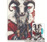 Puzzle per adulti da 1000 pezzi con immagine di Babbo Natale e capra, gioco pratico, taglio di precisione, regalo di compleanno e unico 50x75cm