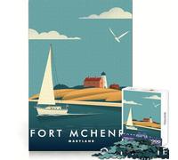 Puzzle per adulti da 1000 pezzi con immagine di Fort McHenry,Maryland,con taglio netto e pezzi precisi,gioco per esercitare la mente e il tempo libero,decorazione natalizia per la casa (38x26cm)