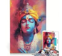 Puzzle per adulti da 1000 pezzi con immagine di Krishna un'opera d'arte rilassante ideale per allenare mente e mani compleanno e Natale 38x26cm