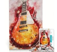 Puzzle per adulti da 1000 pezzi con immagine di Les Paul ad acquerello gioco fai-da-te gara di velocità manuale con pezzi di forma casuale completamente ad incastro 38x26cm