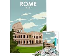 Puzzle per adulti da 1000 pezzi con immagine di Roma Italia e poster di viaggio Un gioco avvincente per coltivare la pazienza ideale per tutta la famiglia e migliorare la memoria Un'ottima idea regalo