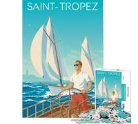 Puzzle per adulti da 1000 pezzi con immagine di Saint-Tropez barca a vela poster di viaggio e stampa artistica Un gioco avvincente per coltivare la pazienzale per tutta la famiglia e migliorare