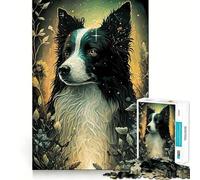 Puzzle per adulti da 1000 pezzi con immagine di un cane Border Collie,incastro perfetto Gioco per la concentrazione,ideale come regalo,per rilassarsi o per un compleanno 50x75cm
