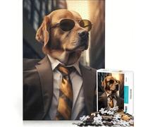 Puzzle per adulti da 1000 pezzi con immagine di un cane Golden Retriever, giocattolo fai-da-te, interazione genitore-figlio, compleanno e Natale 38x52cm