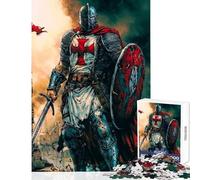 Puzzle per adulti da 1000 pezzi con immagine di un cavaliere crociato ideale per rilassarsi passare il tempo in casa decorare la casa o come regalo per tutta la famiglia (38x26cm)