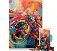 Puzzle per adulti da 1000 pezzi con immagine di un ciclista in bicicletta,bordo di alta qualità,puzzle logico,gioco per il tempo libero,divertimento,decorazione natalizia (50x75cm)