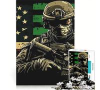 Puzzle per adulti da 1000 pezzi con immagine di un soldato americano, giocattolo educativo, da assemblare, con poster abbinato e foglio di curiosità 50x75cm