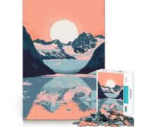Puzzle per adulti da 1000 pezzi con immagine di un tramonto in Alaska,taglio di alta qualità,gioco divertente e stimolante per il tempo libero,regalo di Natale (38x26cm)