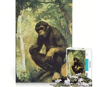 Puzzle per adulti da 1000 pezzi con immagine di uno scimpanzé contemplativo nella foresta, gioco educativo, rilassante e stimolante per la mente, ideale come regalo di compleanno o per occasioni