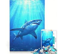 Puzzle per adulti da 1000 pezzi con incredibili curiosità sugli squali, gioco educativo per tutta la famiglia, ideale come regalo 50x75cm