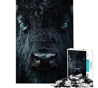 Puzzle per adulti da 1000 pezzi con intenso ritratto di bisonte dagli occhi azzurri Aiuta a stimolare la mente donne Giocattolo antistress per maggiori di 14 anni (50x75cm)