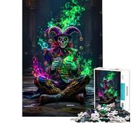 Puzzle per adulti da 1000 pezzi con Joker etereo e carte da gioco gioco educativo e stimolante pratico gioco di assemblaggio regalo di compleanno (dimensioni 50x75cm)