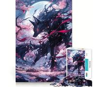 Puzzle per adulti da 1000 pezzi con Kitsune Sakura nera,disegno finemente intagliato,gioco per la concentrazione mentale,gioco per momenti di tranquillità,attività per compleanno 50x75cm